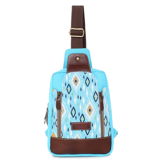 Turquoise Blue Upcycled Sling Bag
