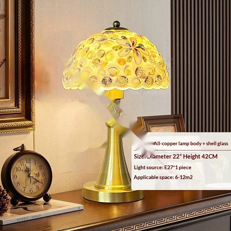 All-Copper Nordic-Style Creative Table Lamp With Floral And Bird Design
