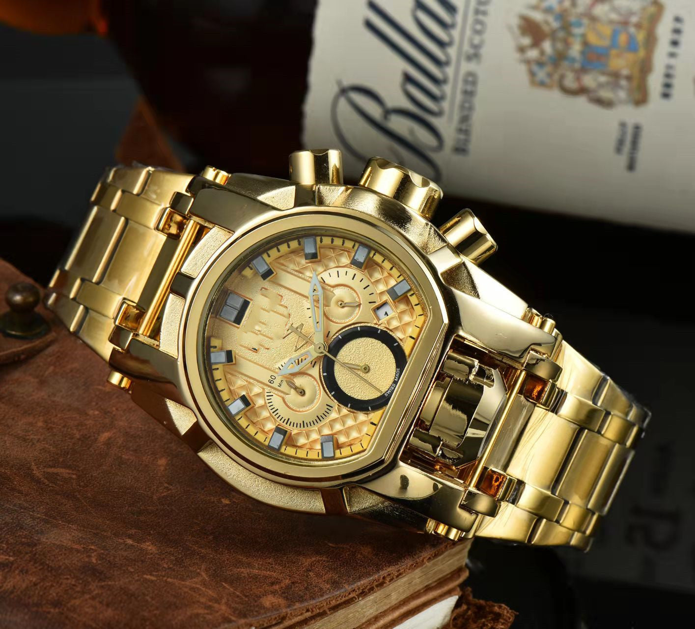 Mens Quartz Watch Holographic stainless band