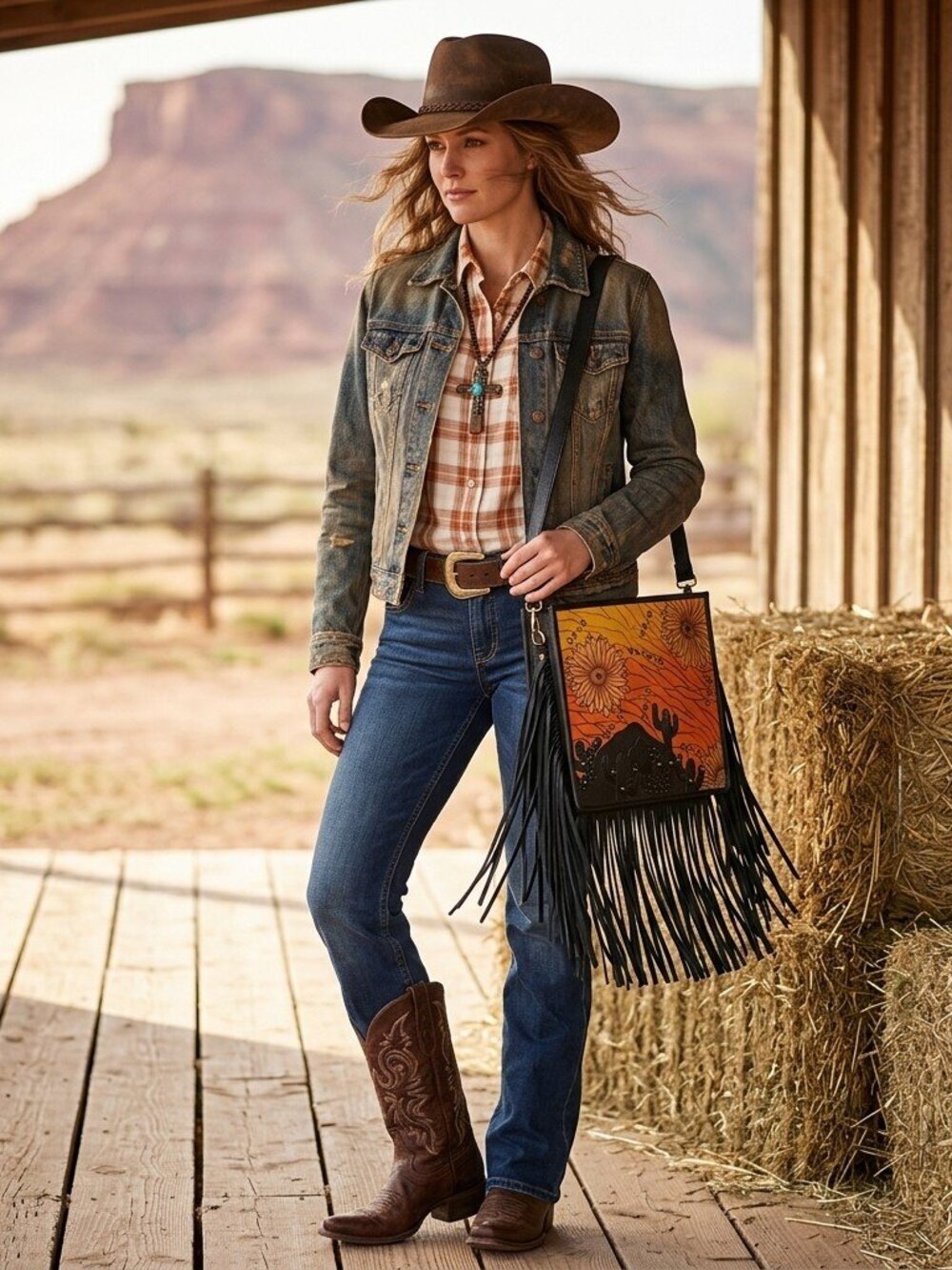 American Darling Desert Bloom Fringe Crossbody