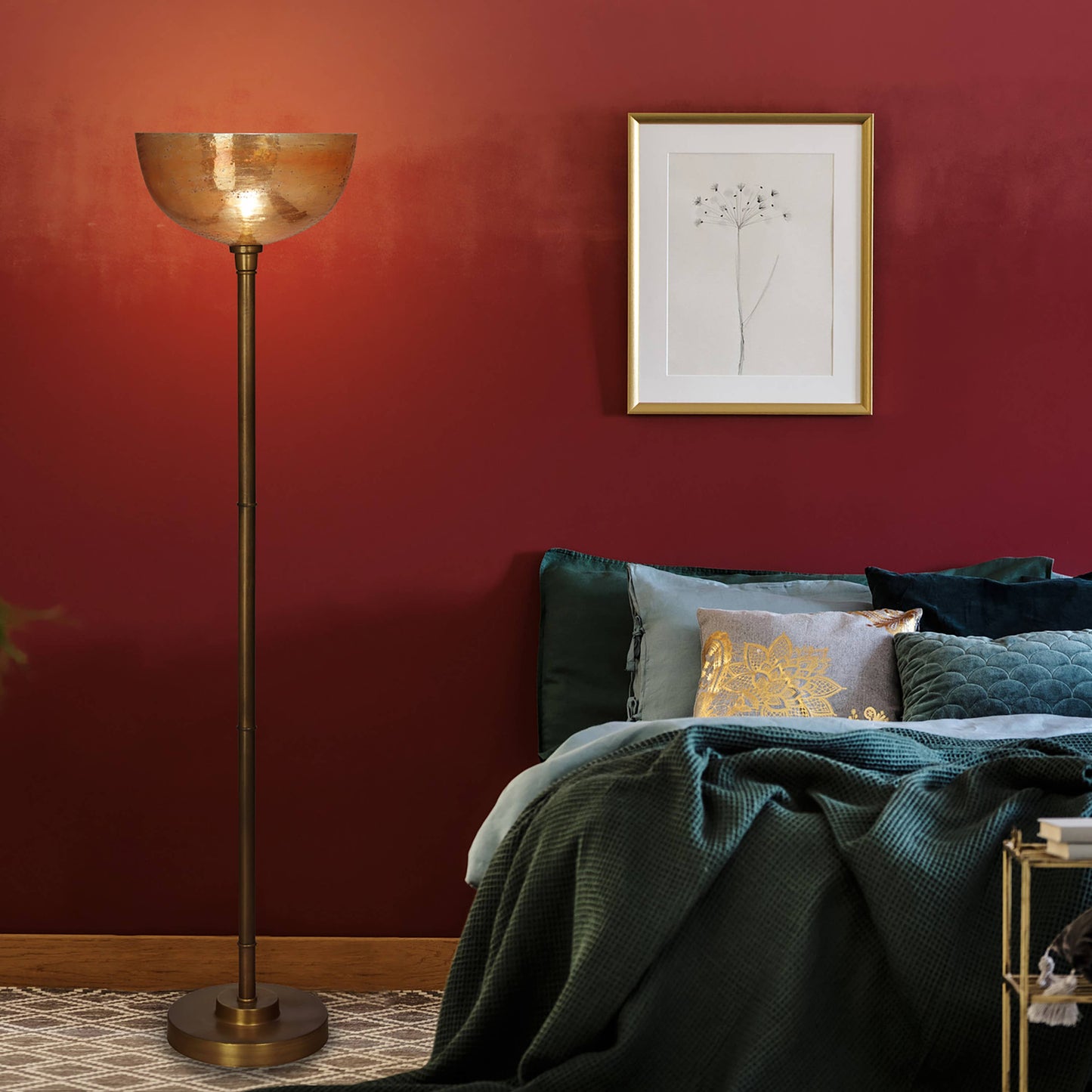 65.75"H Angie Glass and Metal Floor Lamp