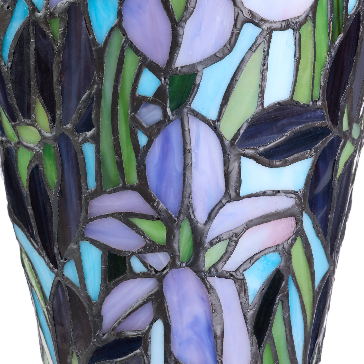 13.5"H Tiffany-Style Floral Vase Stained Glass Table Lamp