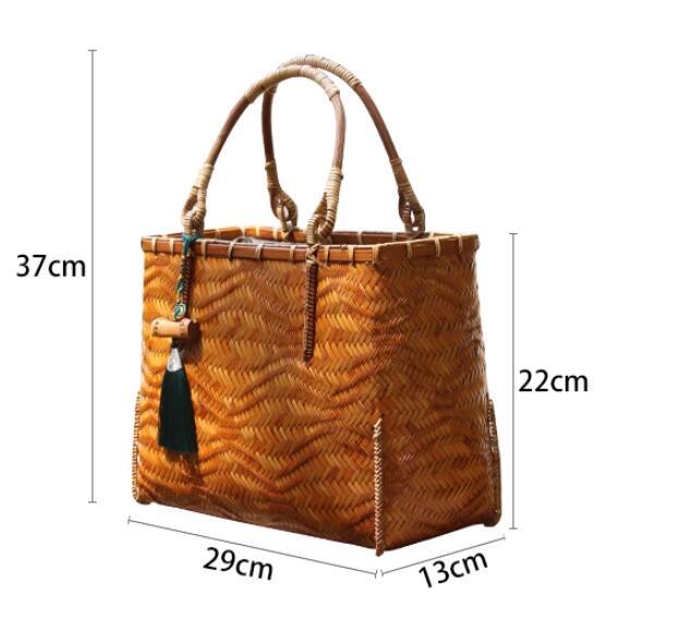 "The Olivia" organic woven bamboo handbag