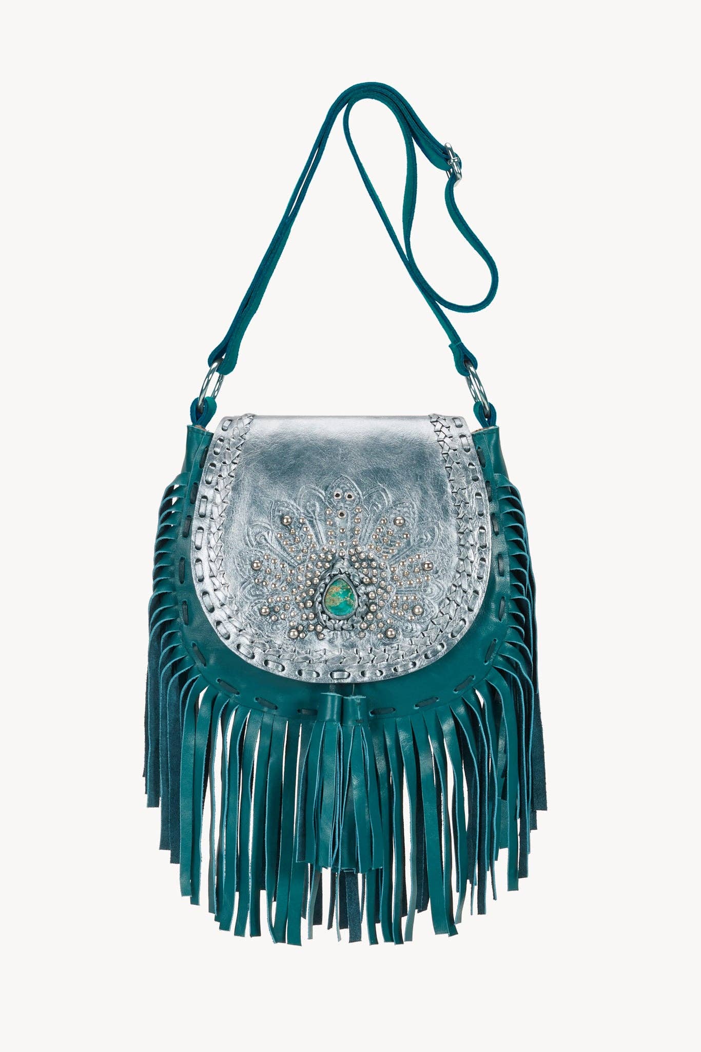 Mini Deus Peacock Bag Metallic Teal