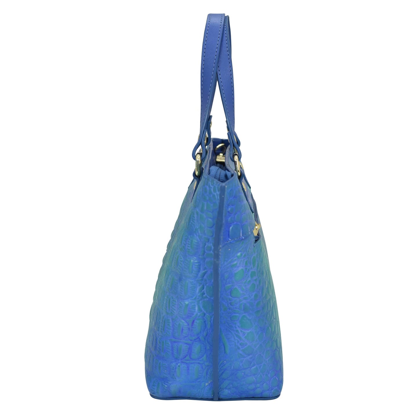 Anuschka Croc Embossed Leather Medium Tote - 693 Teal