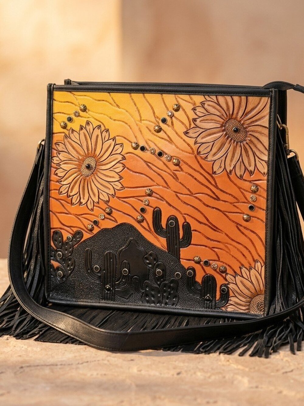 American Darling Desert Bloom Fringe Crossbody