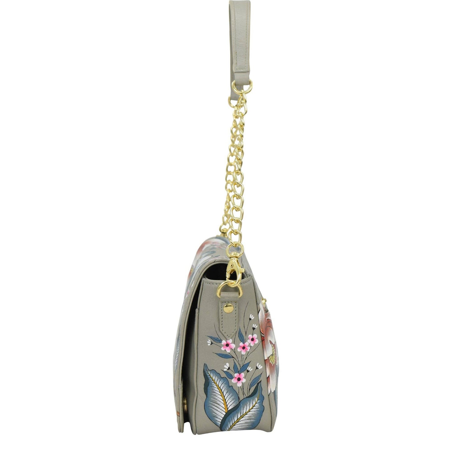 Anuschka Flap Crossbody With Shoulder Strap - 7611 Taupe with Floral