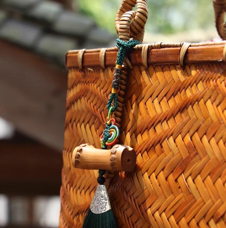 "The Olivia" organic woven bamboo handbag