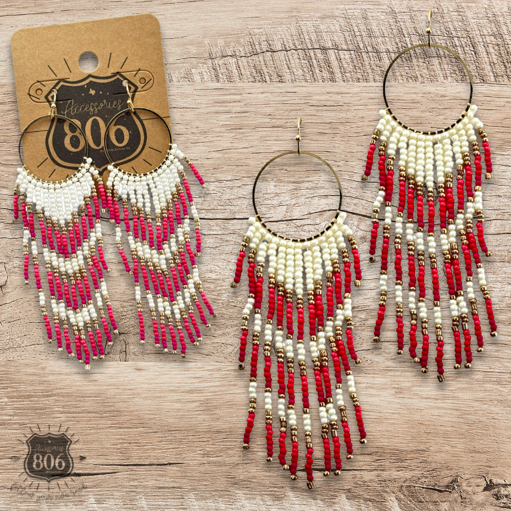 Bead fringe earring - LC