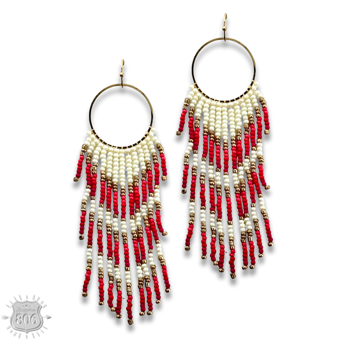 Bead fringe earring - LC