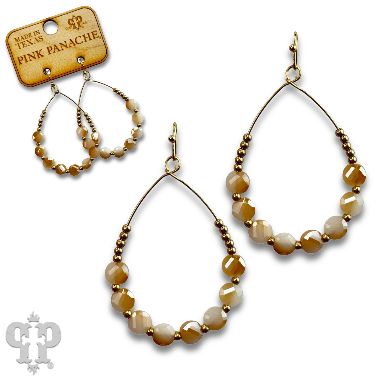 Coin bead teardrop earring, last call