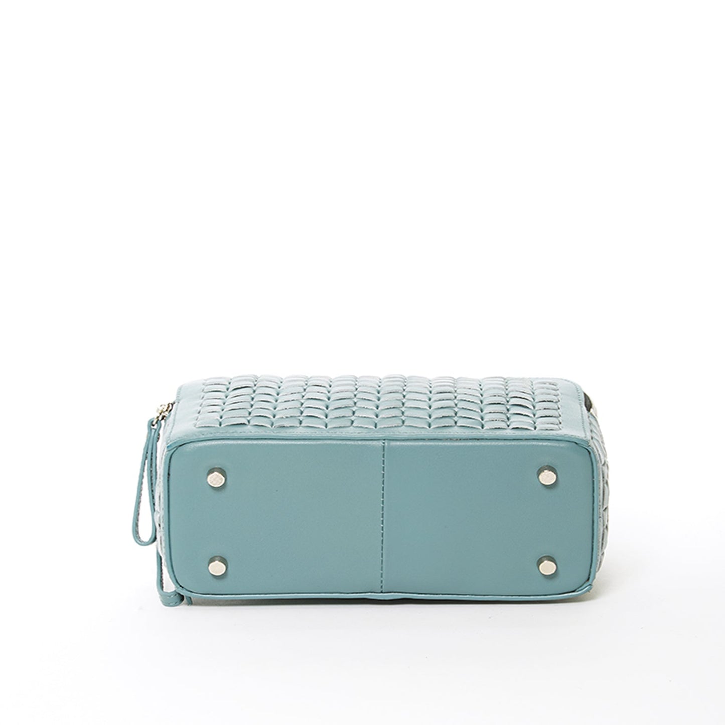 SUSU the Kayla Woven Leather Crossbody Bag Blue