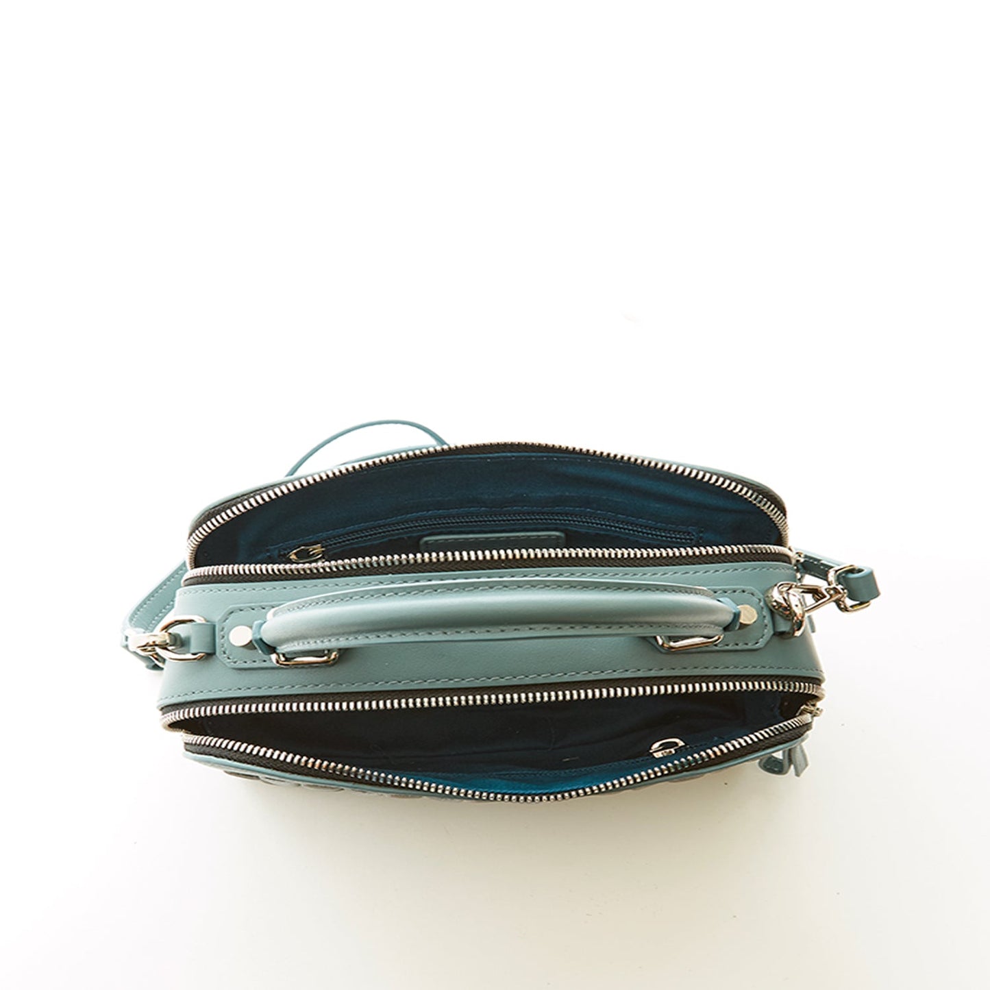 SUSU the Kayla Woven Leather Crossbody Bag Blue