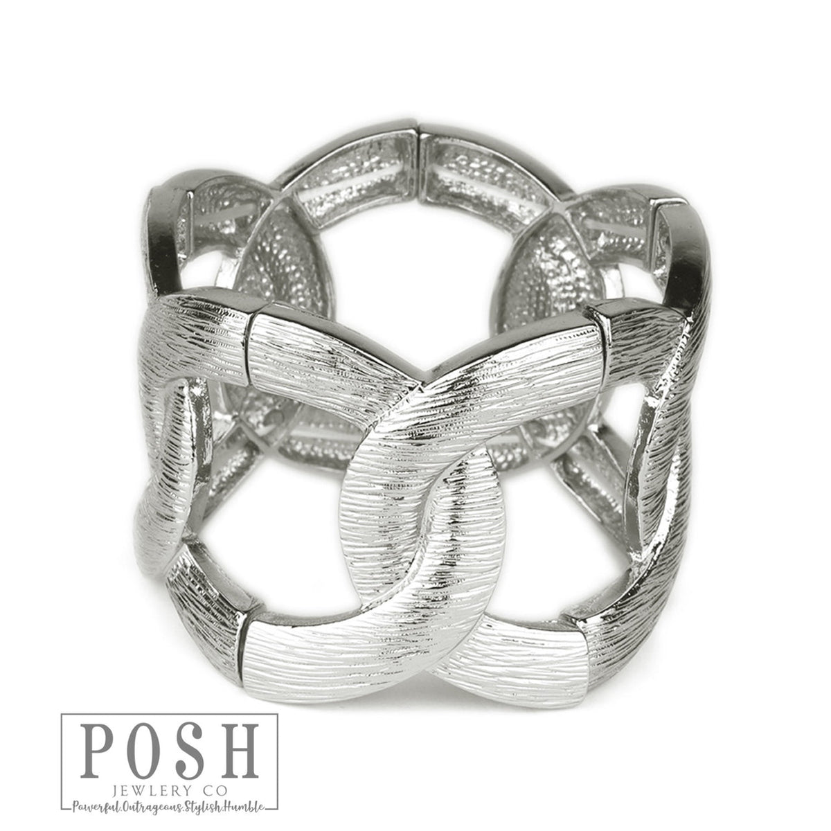 Stretch textured bangle bracelet - LC