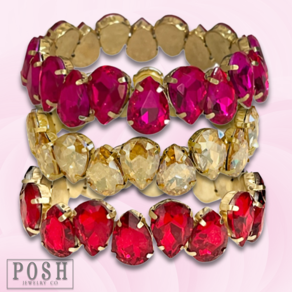 Rhinestone teardrop bracelet - LC