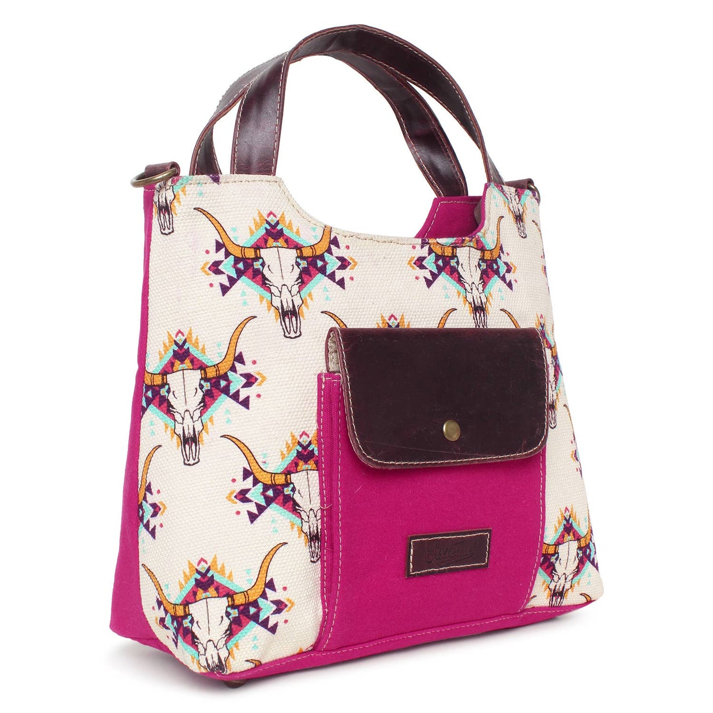 Hot Pink Longhorn 2 in 1 shoulder/top handle bag