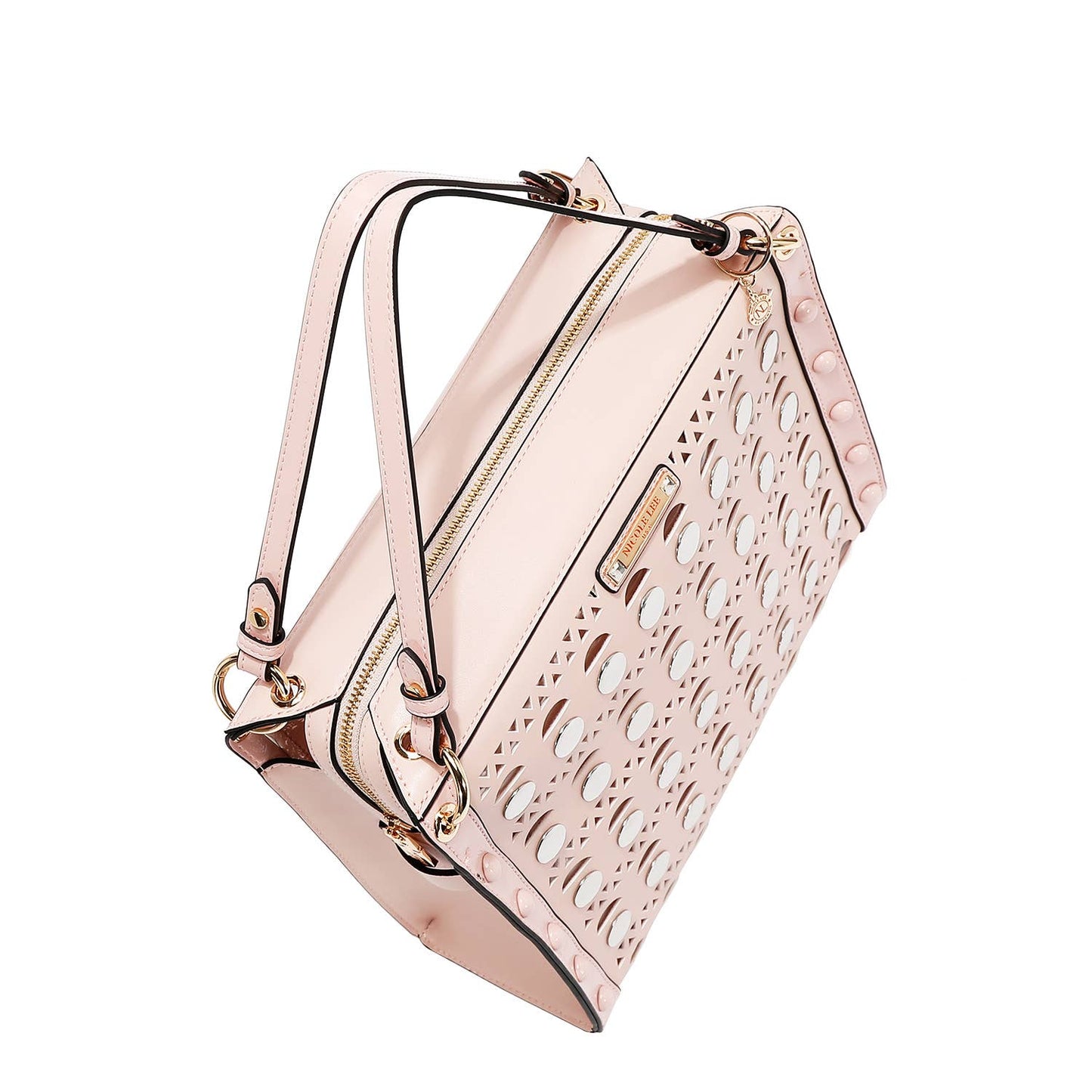 SILVER POP STUD SATCHEL BAG