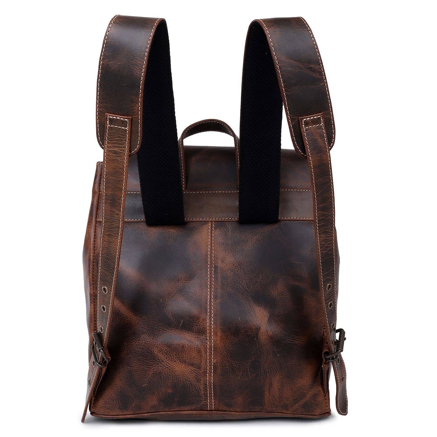 Rustic Leather Women's Backpack - Dark Brown