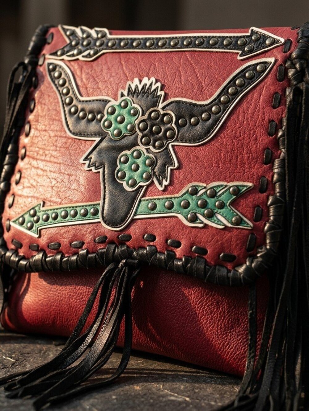 American Darling Southwest Spirit Fringe Crossbody Messenger Bag