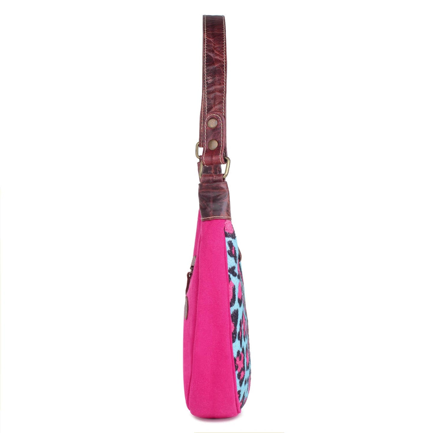 Animal Print hobo- Hot Pink Turquoise nights