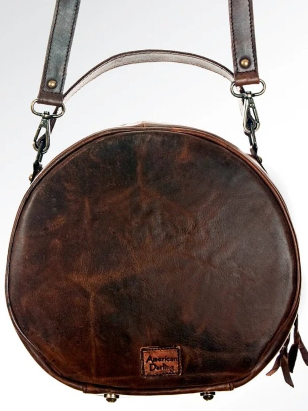 American Darling Turquoise Hide Circle Canteen Crossbody Bag