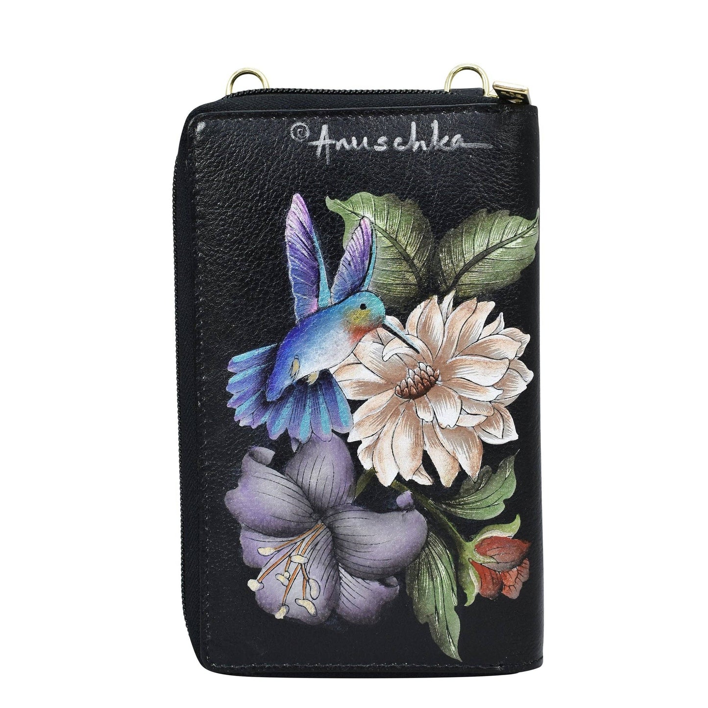 Anuschka Crossbody Phone Case - 1173-hummingbirds
