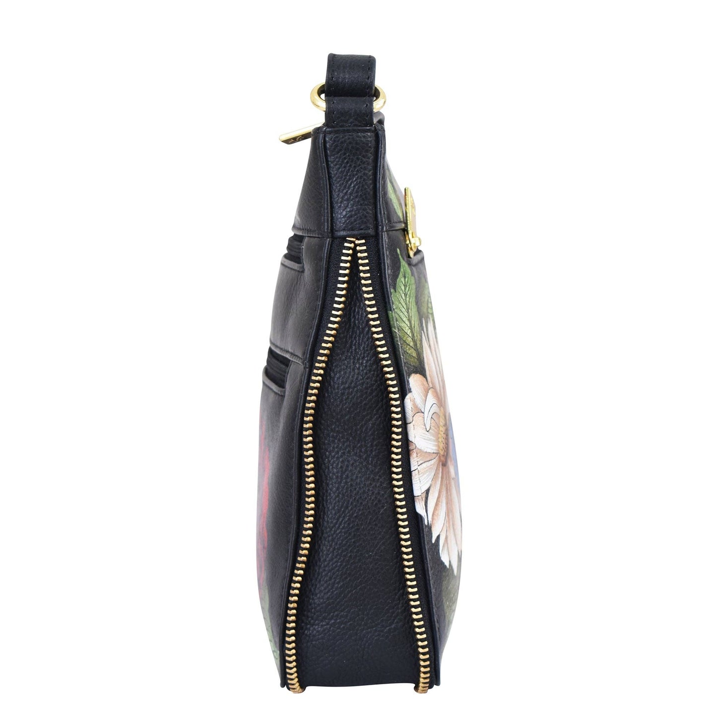 Anuschka Expandable Travel Crossbody - 550- black with hummingbird