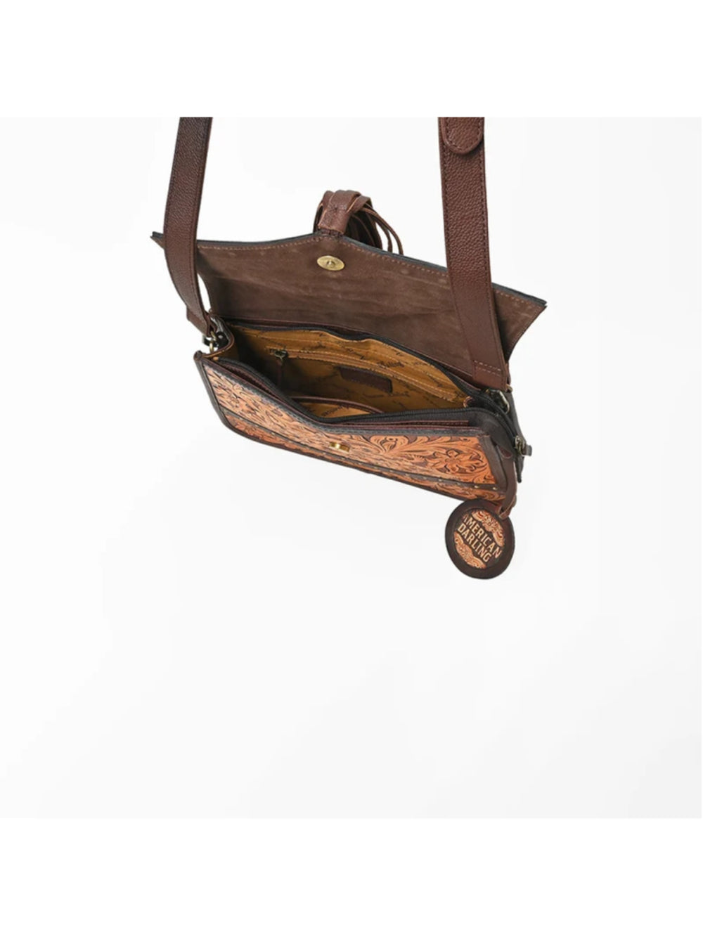 American Darling Texas Two Step Western Turquoise Concho Crossbody Bag