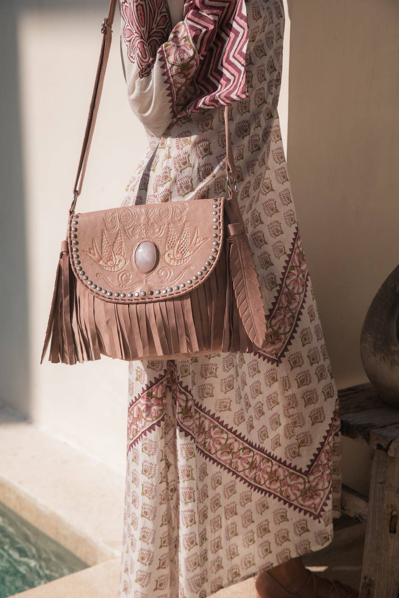 Lost Bird Stud Bag Dusty Pink