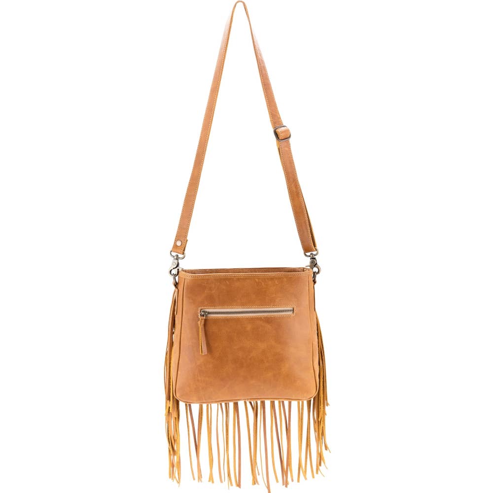 Full Grain Leather & Acid Wash Cowhide Shoulder Bag -Women's