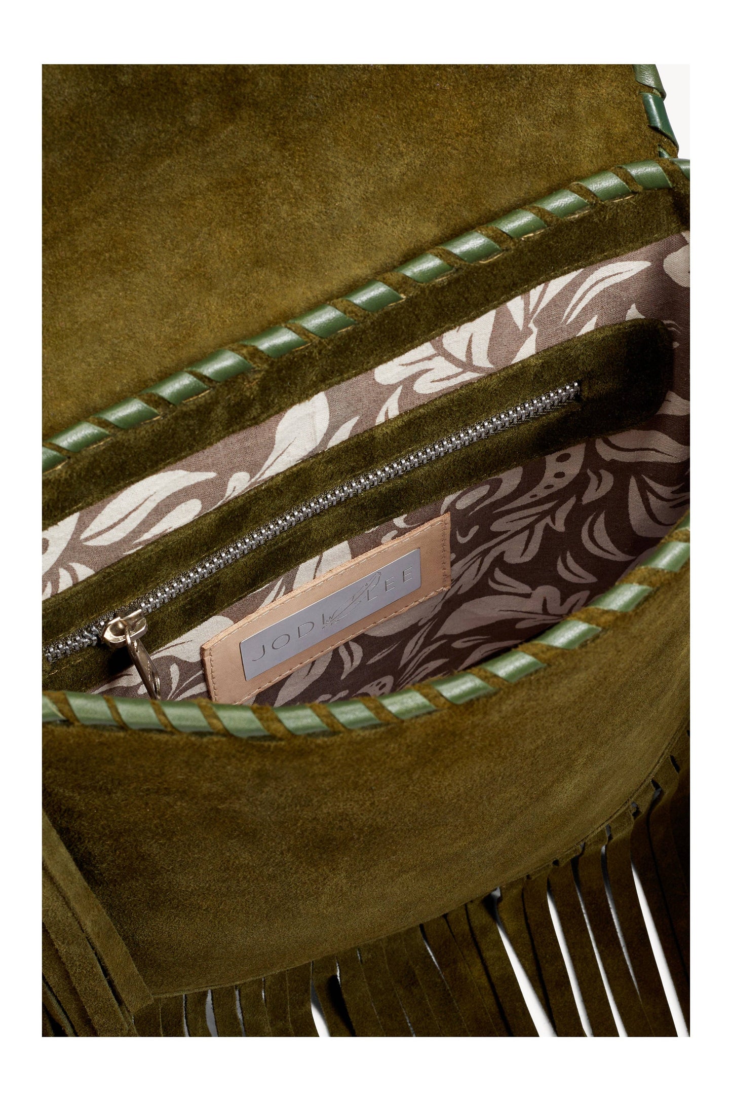Akaroa Feather Rose Bag Antique Olive