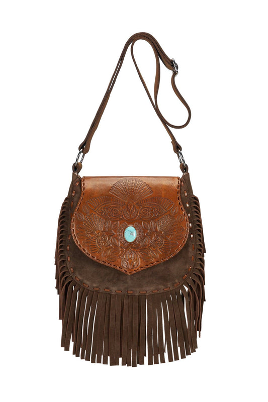 Lushington Fantail Bag (no studs) Antique Medium Brown/Dark Choc