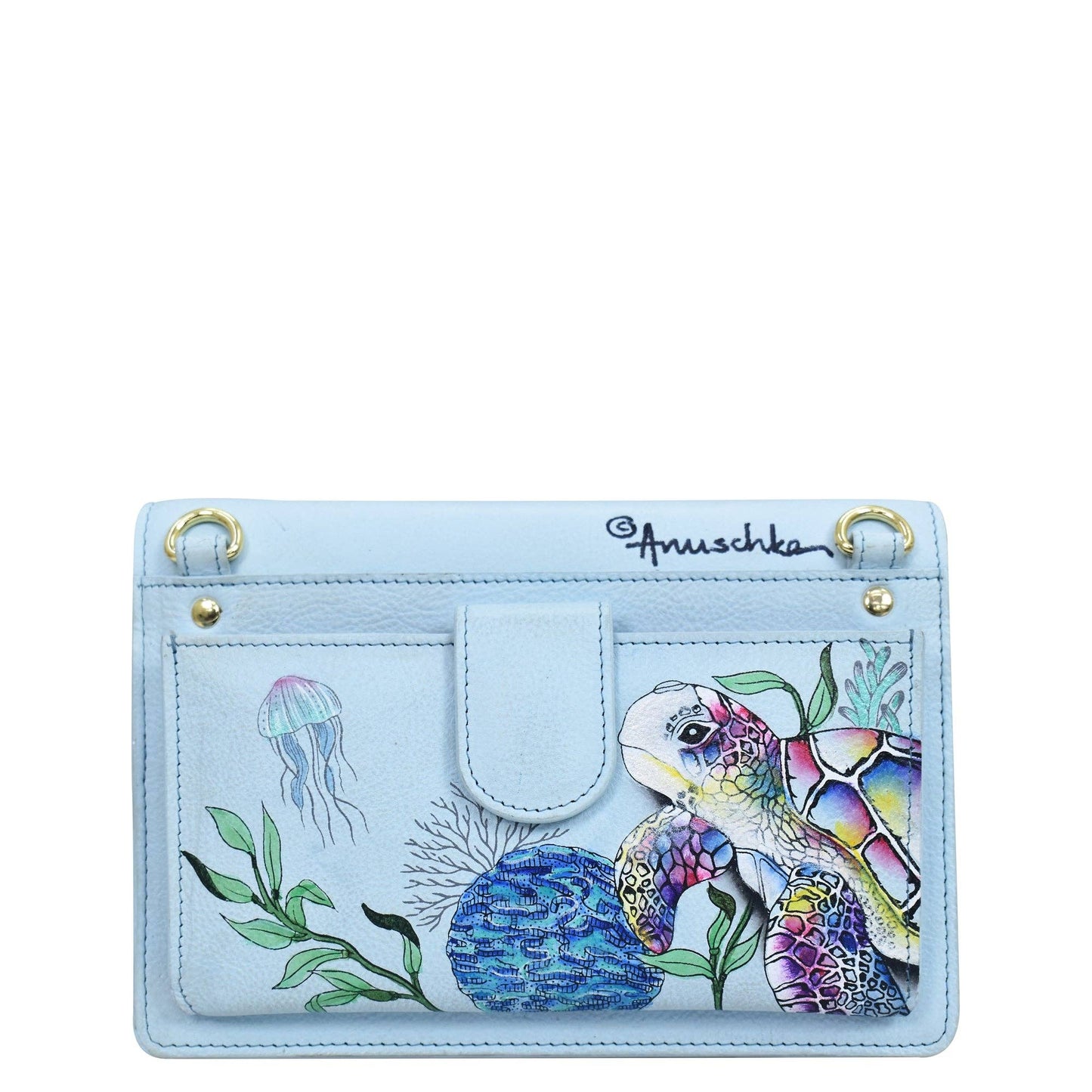 Anuschka 4 in 1 Organizer Crossbody - 711 with sea turtles