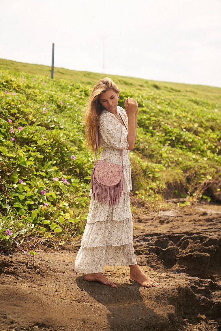 Antheia Fringe Bag Antique Dusty Pink