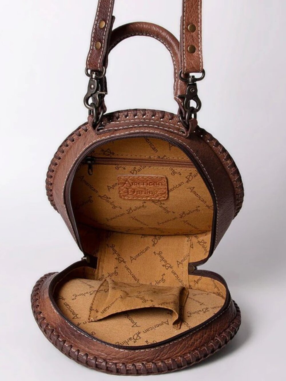 American Darling Turquoise Bloom Tooled Crossbody Canteen Bag