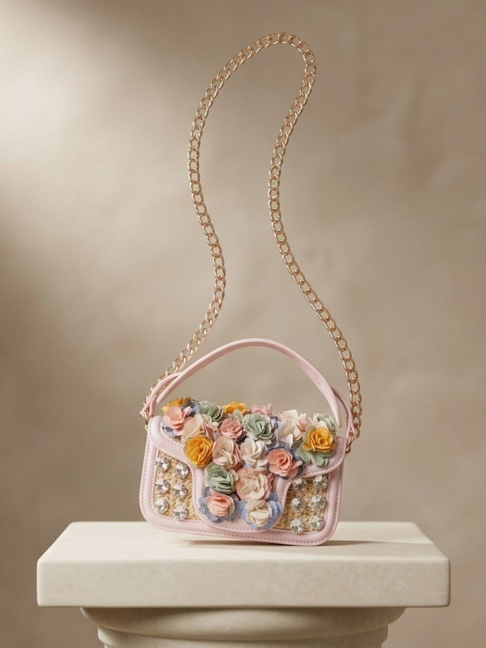 Blush Bloom Crystal Shoulder Bag-Petal Parade Crossbody