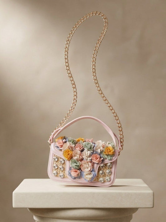Blush Bloom Crystal Shoulder Bag-Petal Parade Crossbody