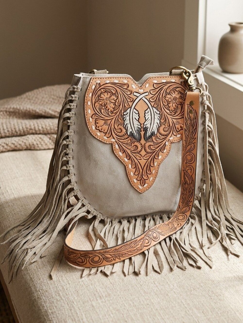 American Darling Sahara Sands Western Fringe Crossbody