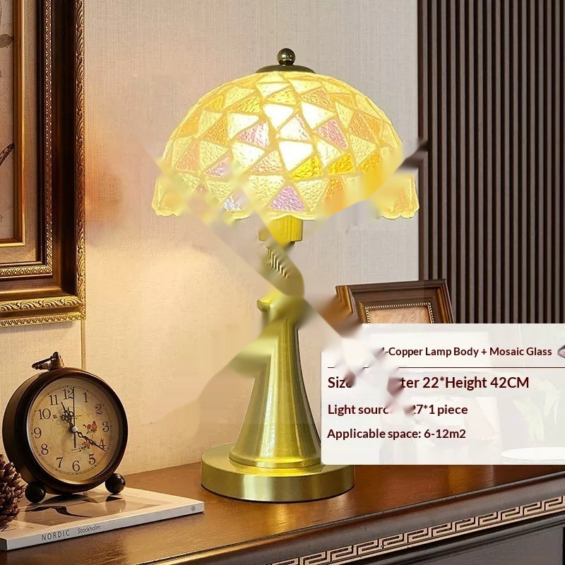 All-Copper Nordic-Style Creative Table Lamp With Floral And Bird Design