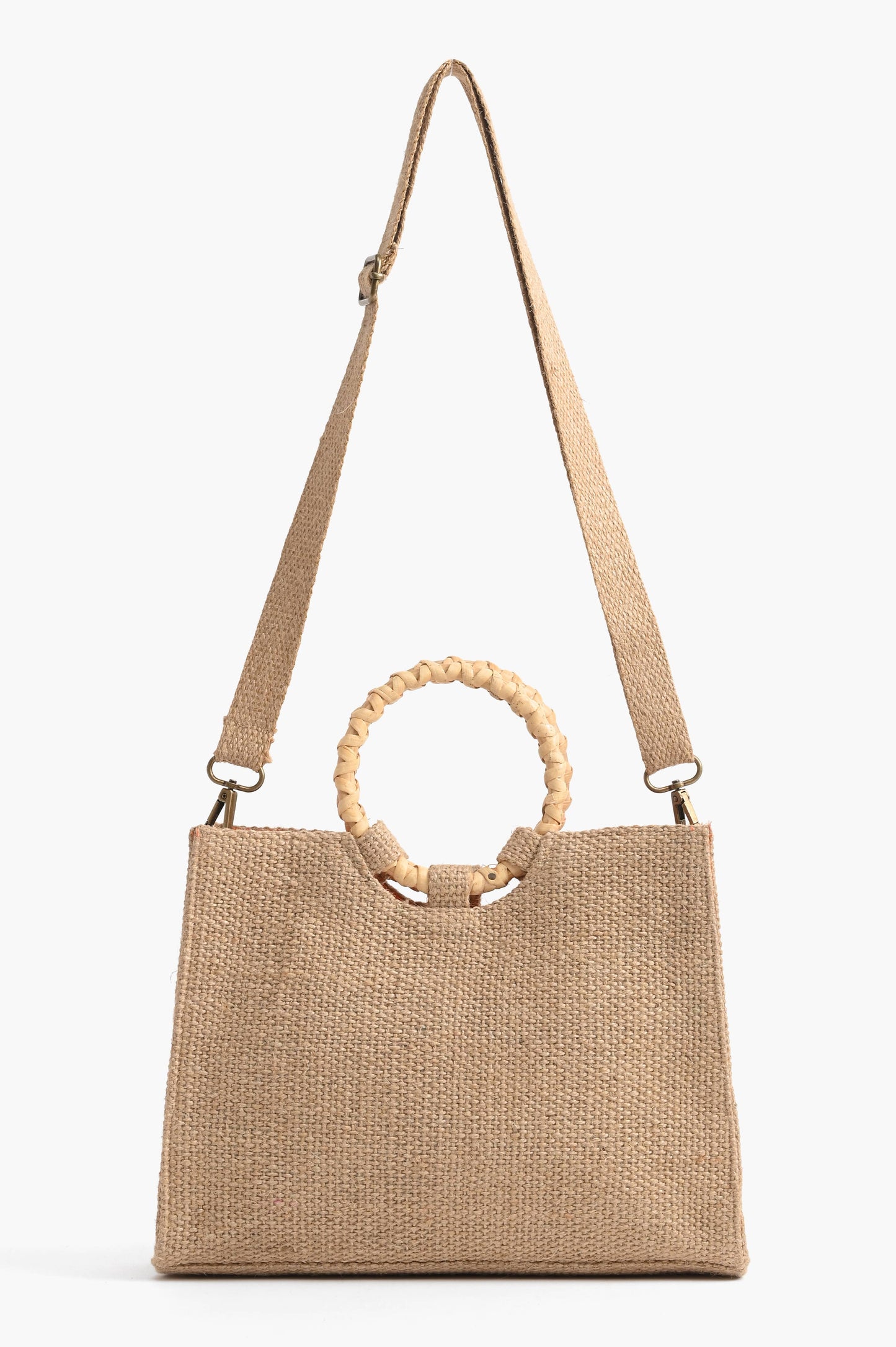 America & Beyond Floral Beaded Jute Shoulder bag