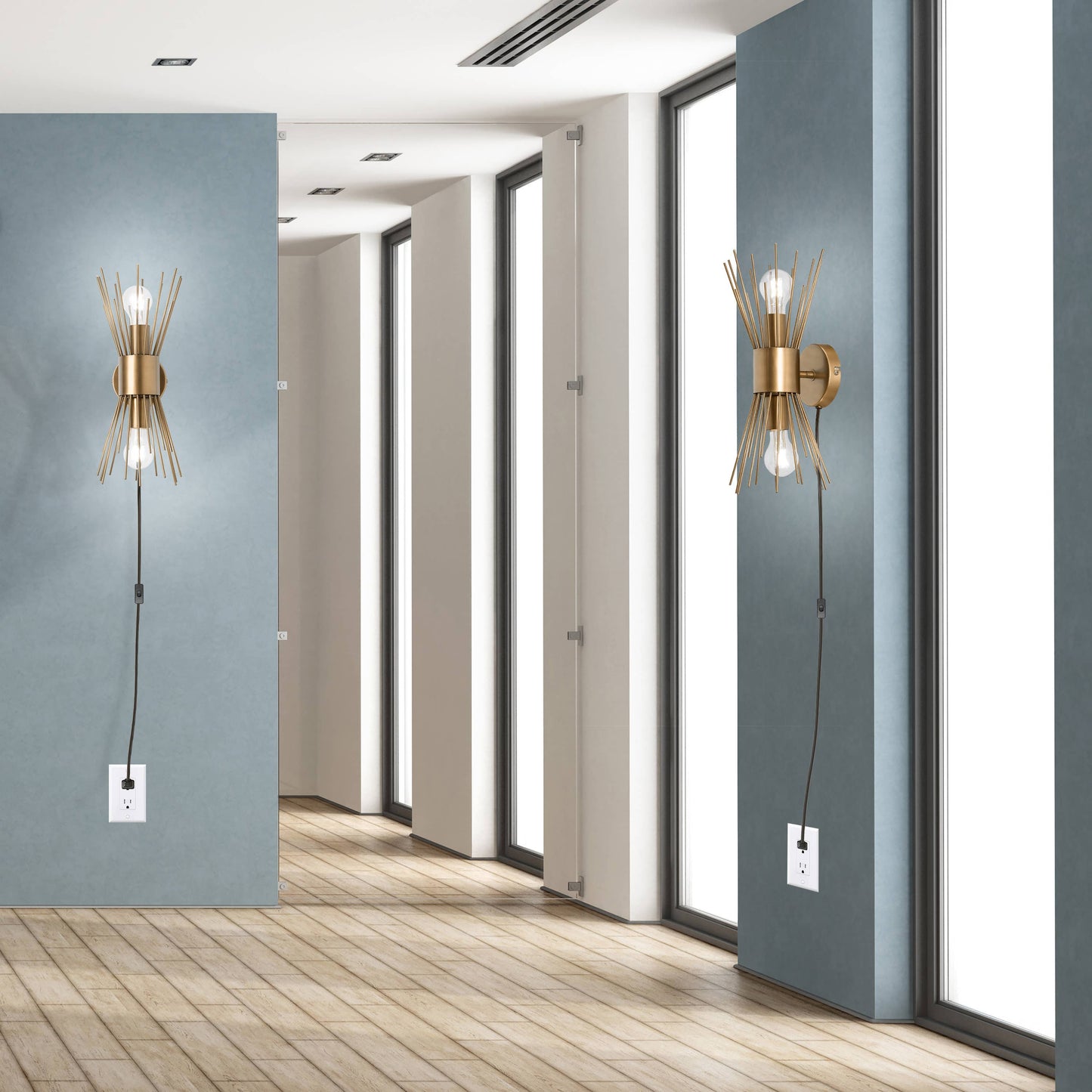 16.5"H Arlo Modern Indoor Plug-In Wall Sconce