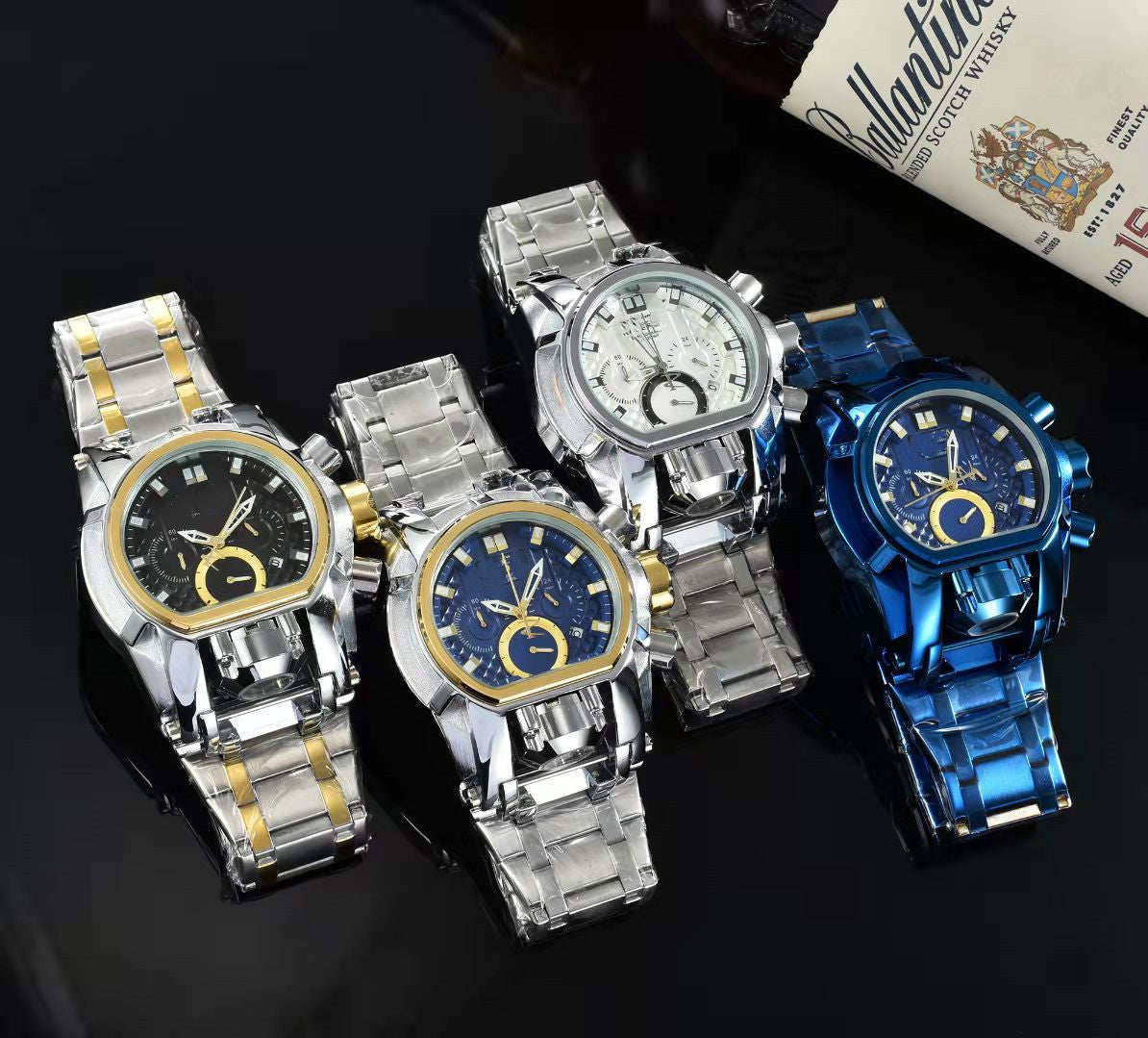 Mens Quartz Watch Holographic stainless band