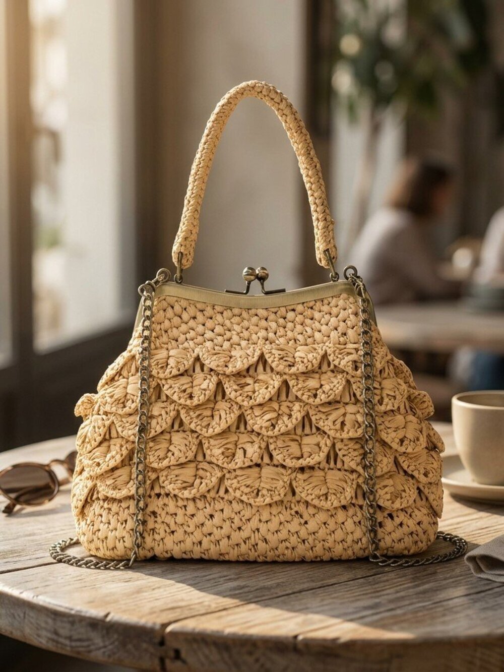 Patricia Nash Laureana Frame - Scalloped Raffia