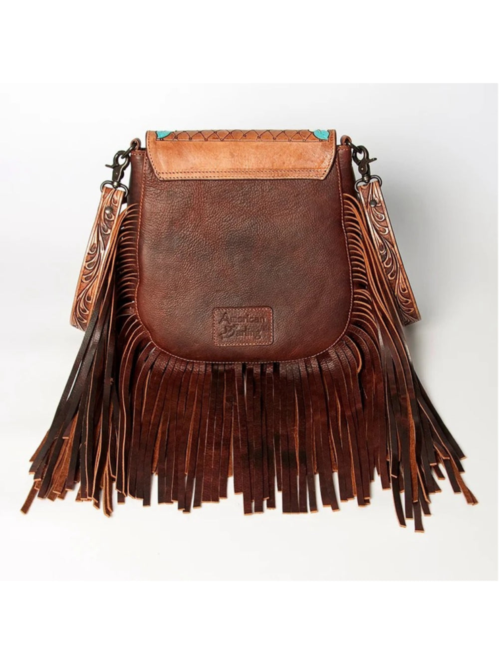 American Darling Turquoise Thunderbird Ridge Fringe Concho Crossbody