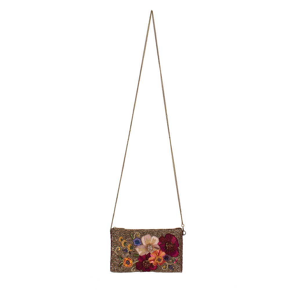 Budding Romance beaded floral Crossbody Phone Bag
