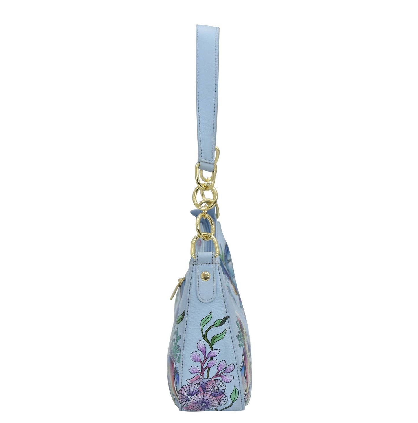 Anuschka Hand-Painted Leather Small Convertible Hobo - 701-sea turtle