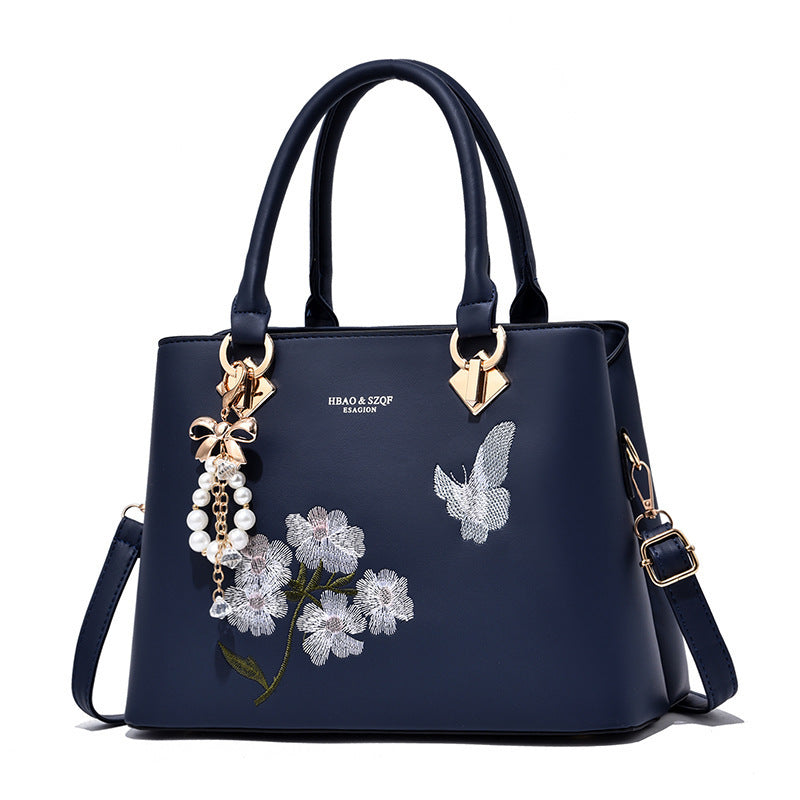 "The Flower Butterfly"  Embroidered Satchel handbag