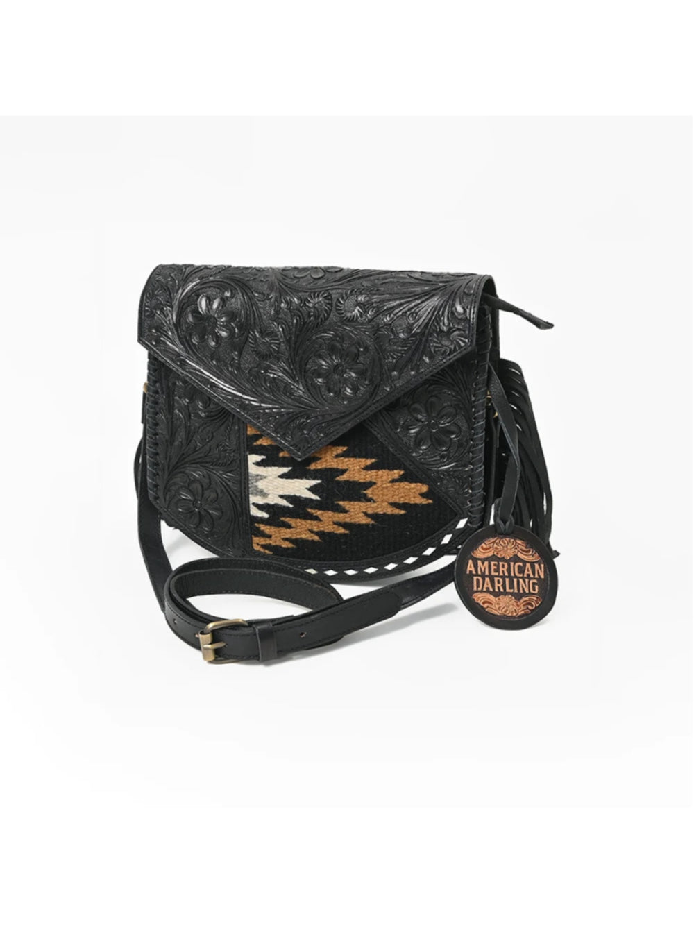 American Darling Desert Darkness Tooled Crossbody Bag