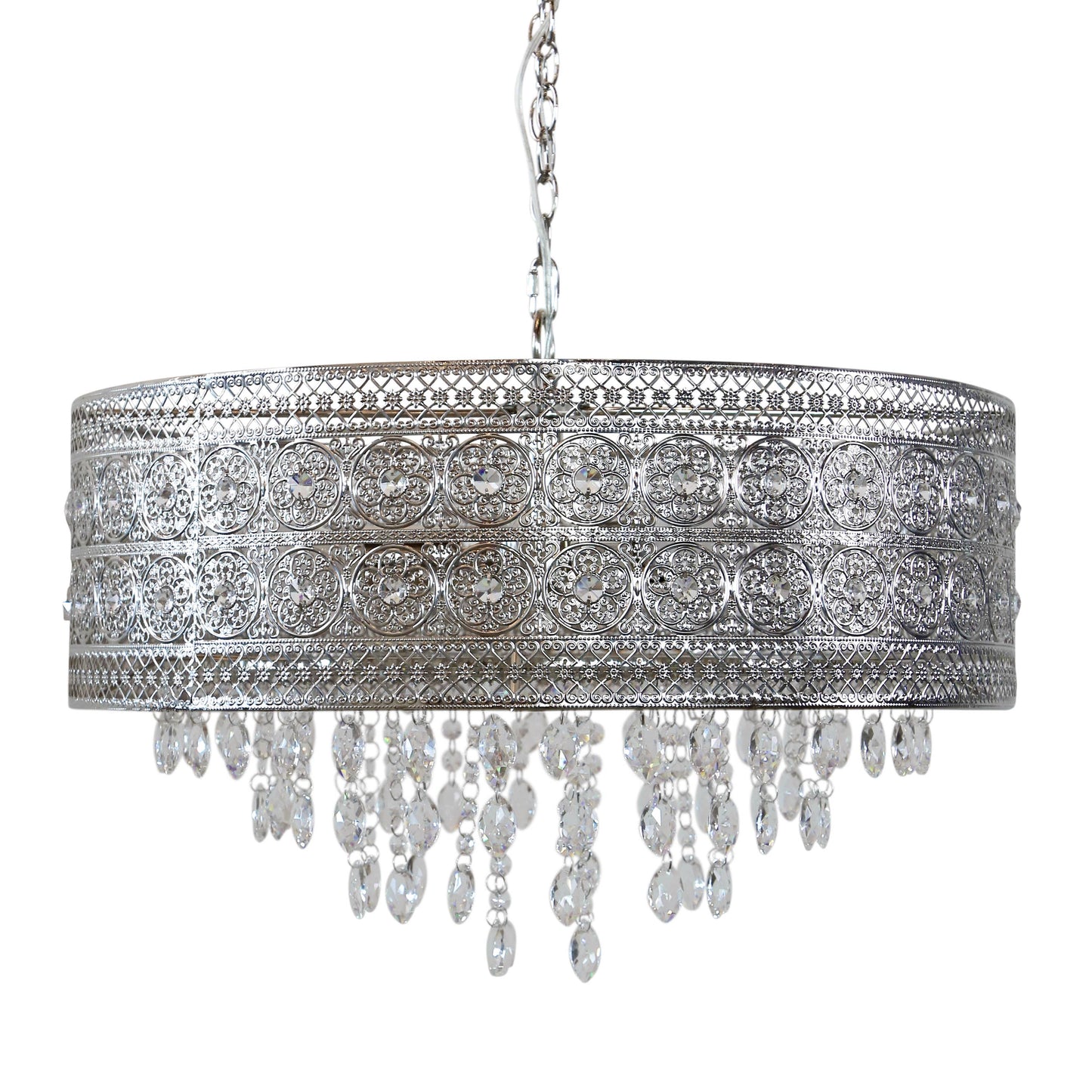 24"W Harley Polished Nickel 3-Light Chandelier
