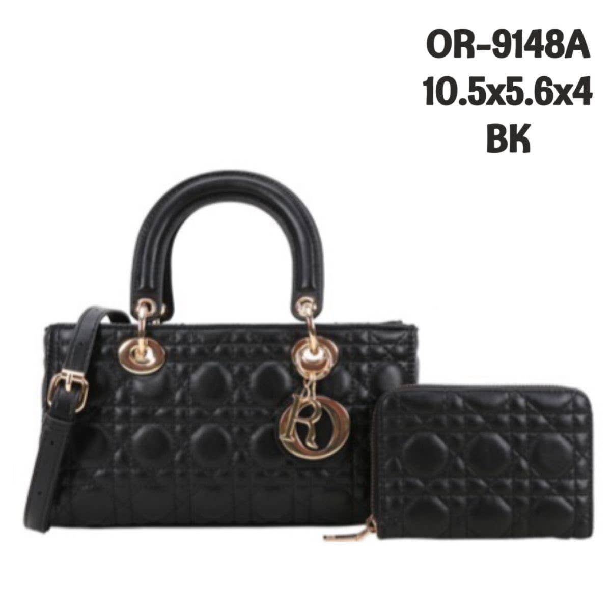Luxe Quilted Sky Tote/crossbodySet